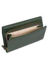 'Maple' Evergreen Leather Tri-Fold Purse