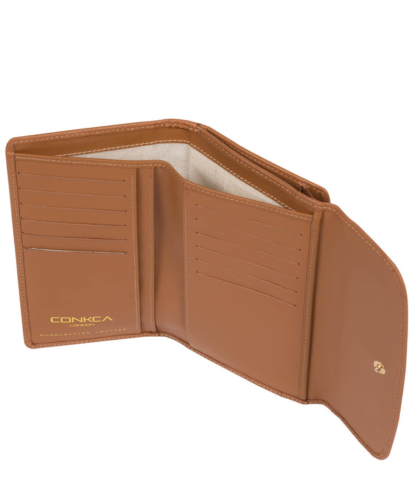 'Maple' Saddle Tan Leather Tri-Fold Purse
