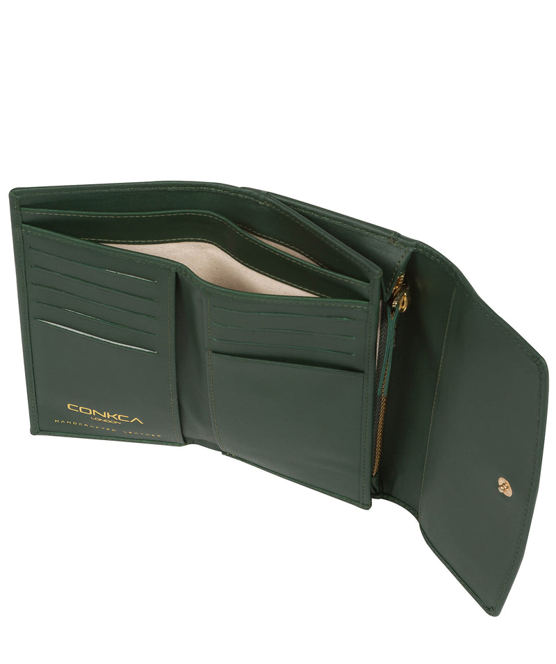 'Sherry' Evergreen Leather Tri-Fold Purse