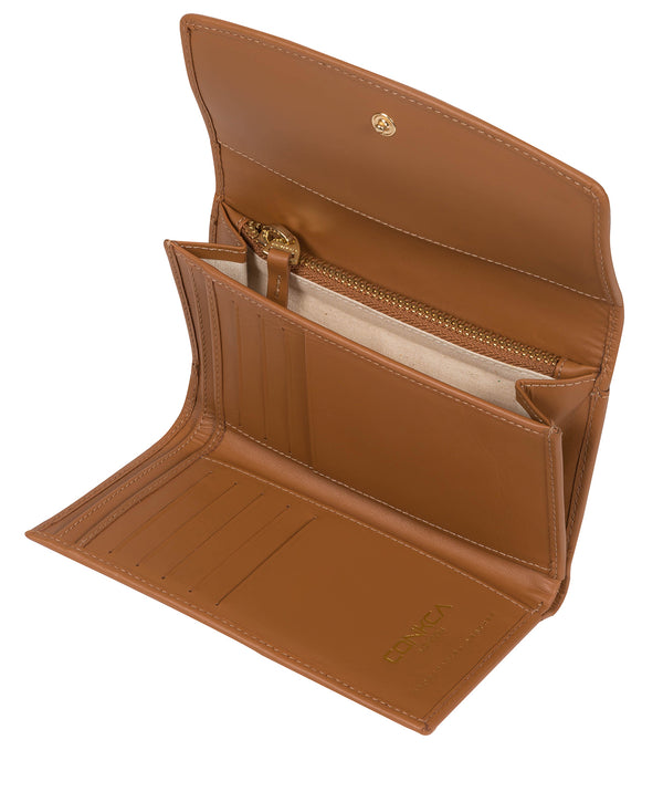 'Sherry' Saddle Tan Leather Tri-Fold Purse
