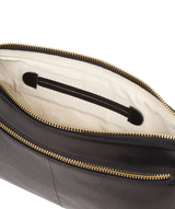 'Treasure' Black Leather Clutch Bag
