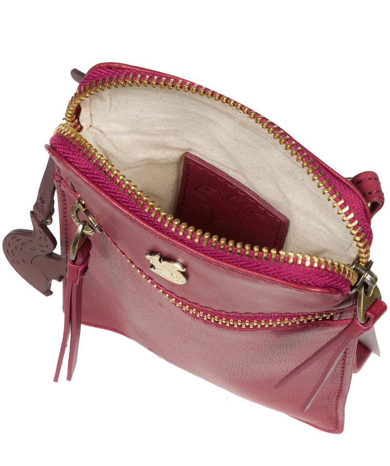 'Bambino' Orchid Leather Cross Body Phone Bag