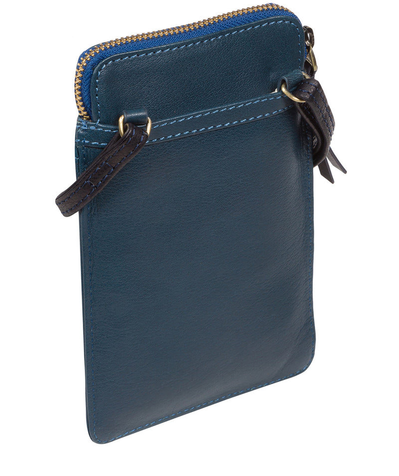 'Bambino' Snorkel Blue & Navy Leather Cross Body Phone Bag