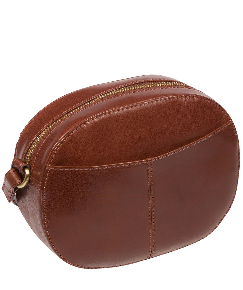 'Una' Conker Brown Leather Cross Body Bag