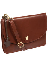 'Cara' Conker Brown Leather Cross Body Clutch Bag