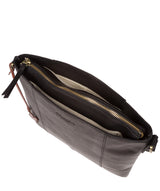 'Sol' Black Leather Cross Body Clutch Bag