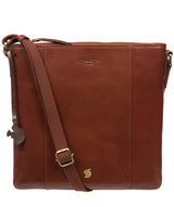 'Sol' Conker Brown Leather Cross Body Clutch Bag