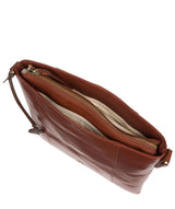'Sol' Conker Brown Leather Cross Body Clutch Bag