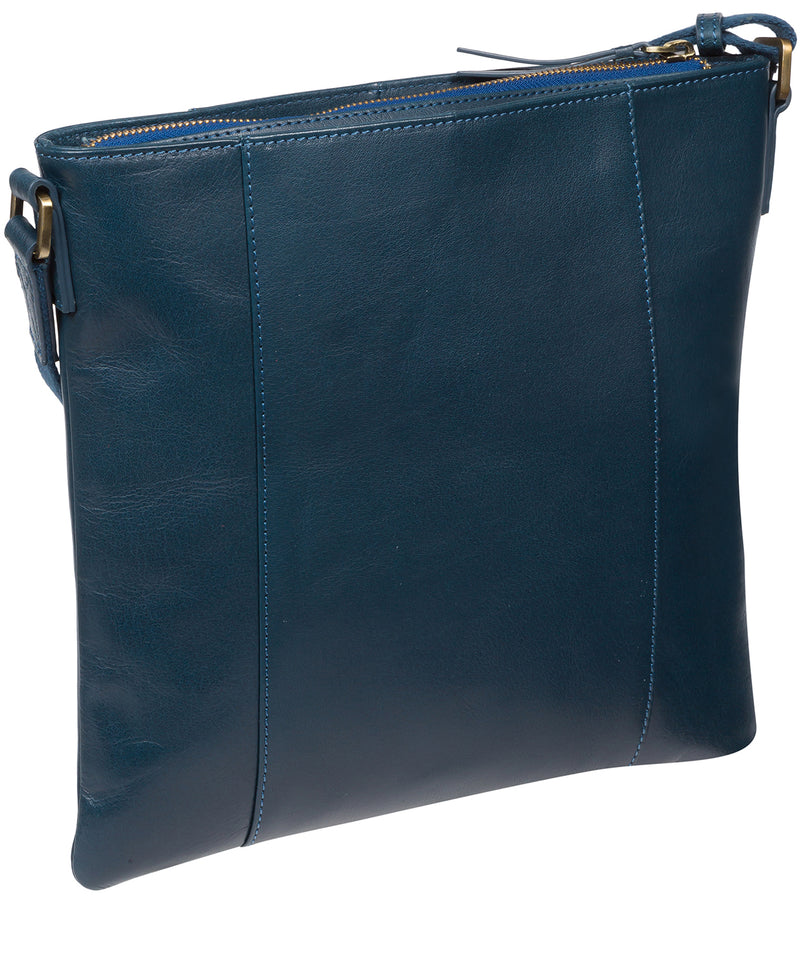 'Sol' Snorkel Blue Leather Cross Body Clutch Bag