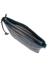 'Sol' Snorkel Blue Leather Cross Body Clutch Bag