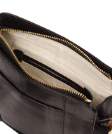 'Magda' Black Leather Cross Body Bag