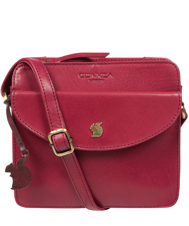 'Magda' Orchid Leather Cross Body Bag