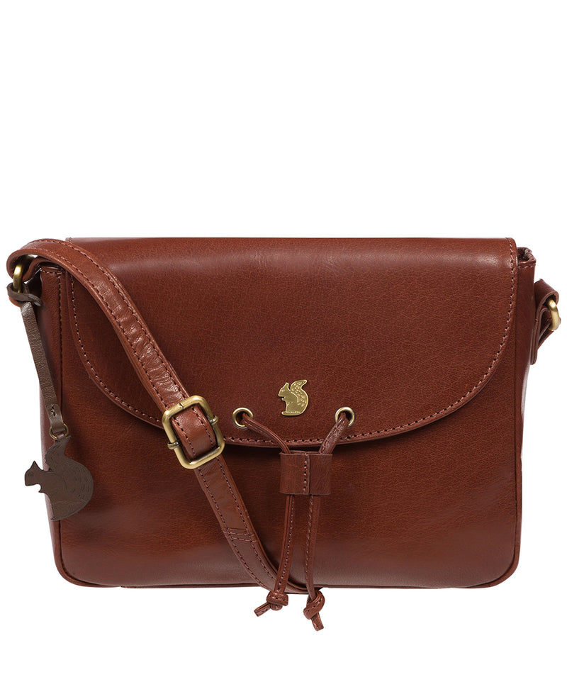 'Ula' Conker Brown Leather Cross Body Bag