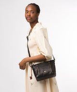 Conkca London Originals Collection Bags: 'Pip' Black Leather Cross Body Bag