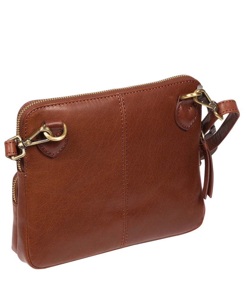 'Angel' Conker Brown Leather Cross Body Clutch Bag