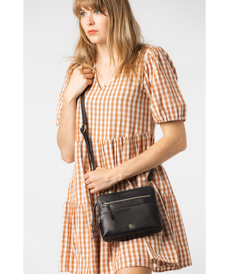 Blue Leather Crossbody Bag Angel by Conkca London Pure