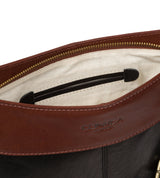 'Baby Bon' Black & Conker Brown Leather Cross Body Bag