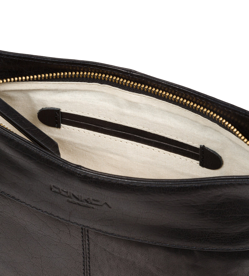 'Baby Bon' Black Leather Cross Body Bag