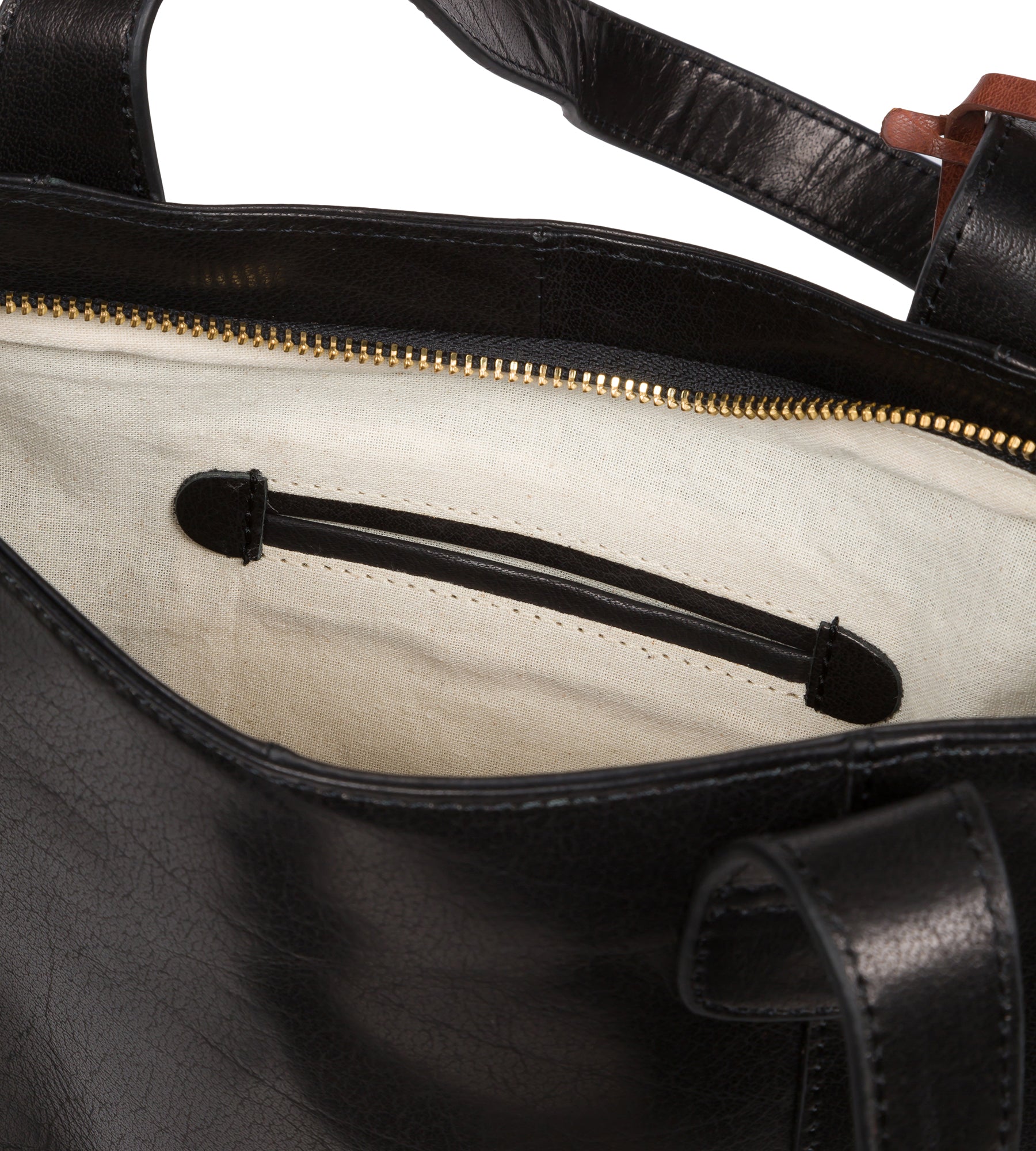 Side profile showing bag structure and depth