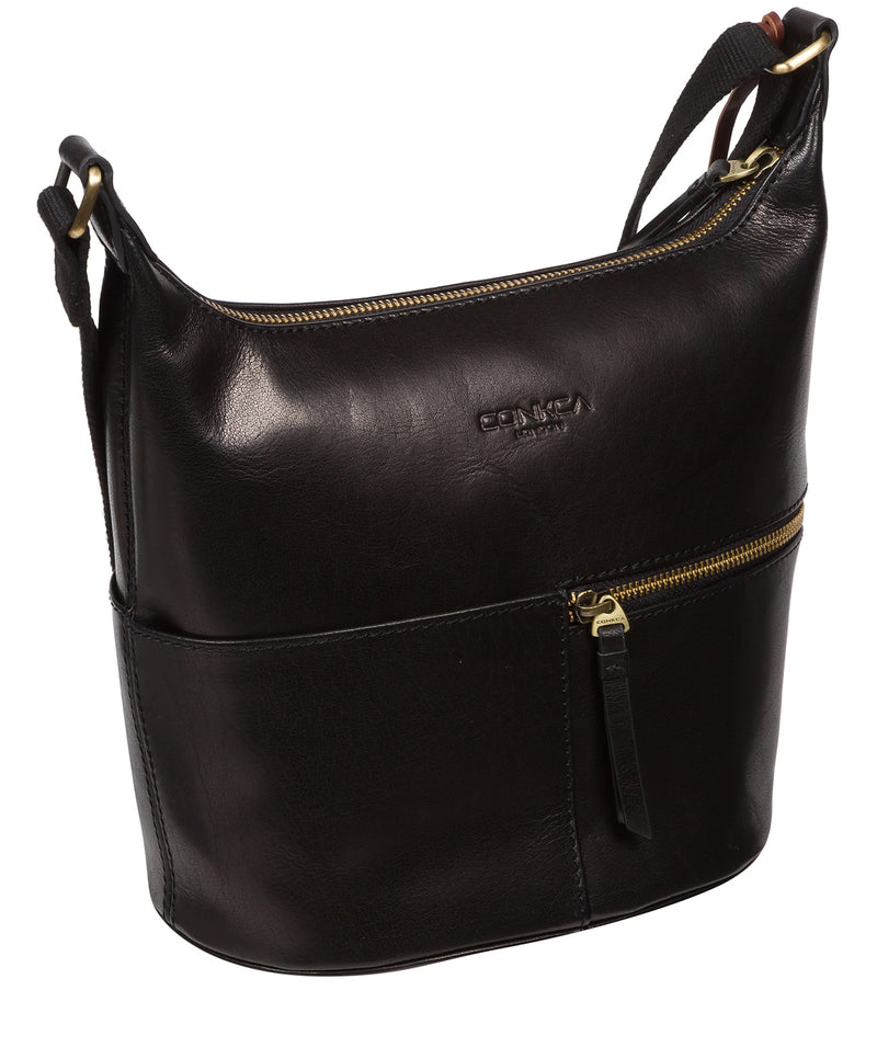 'Little Kristin' Black Leather Shoulder Bag
