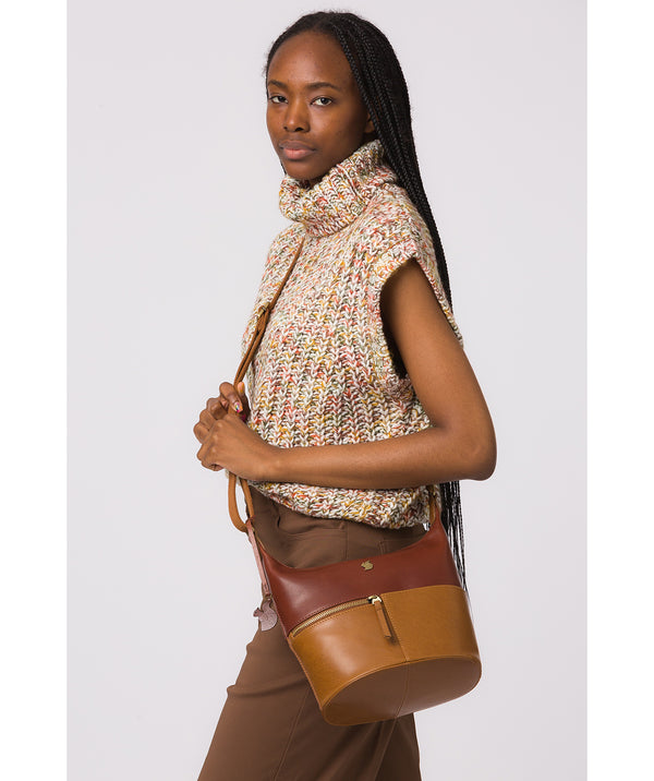 'Little Kristin' Dak Tan & Conker Brown Leather Shoulder Bag