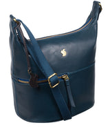 'Little Kristin' Snorkel Blue Leather Shoulder Bag