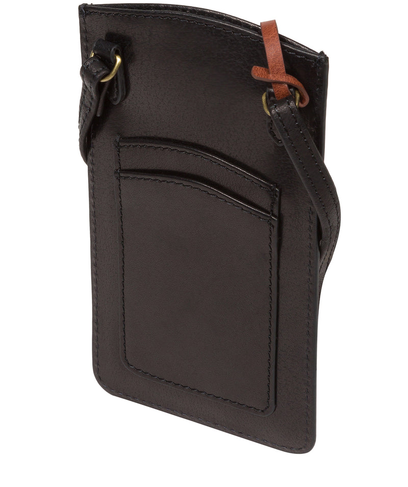 'Siren' Black Leather Cross Body Phone Bag