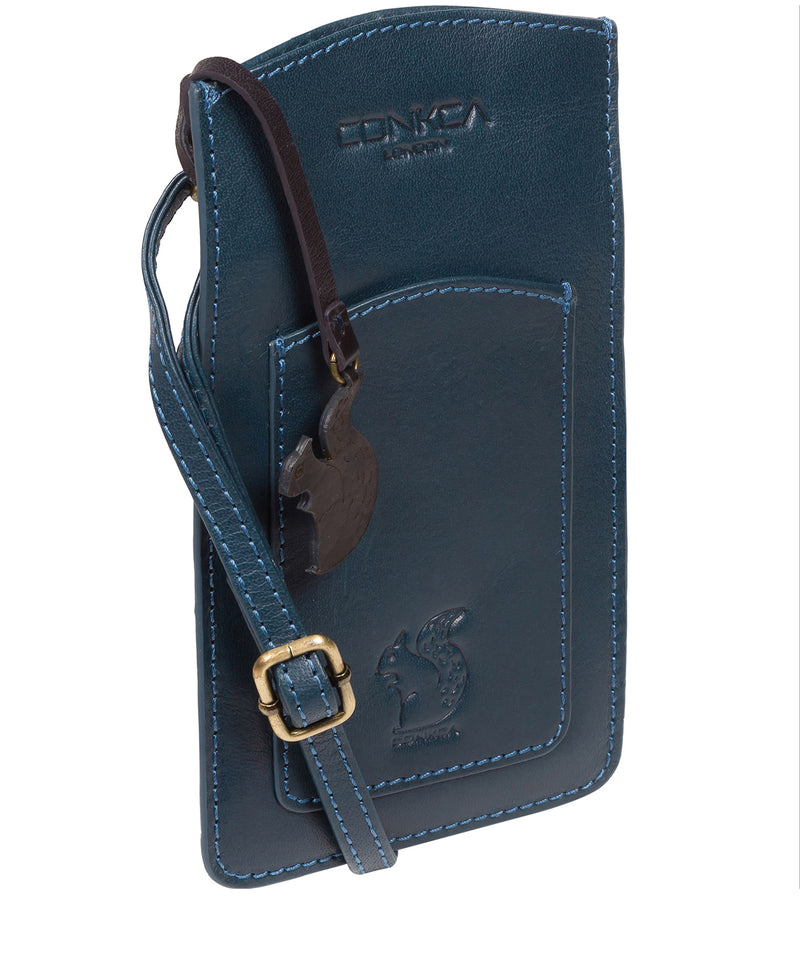 'Siren' Snorkel Blue Leather Cross Body Phone Bag