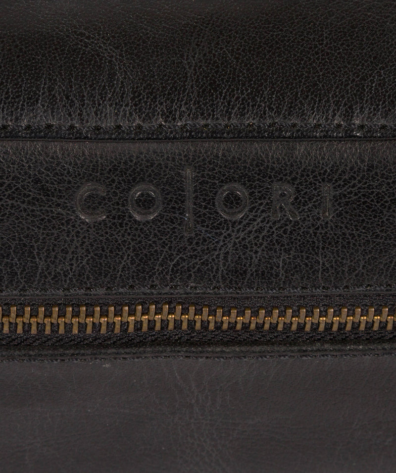 'Como' Italian Inspired Black Leather Washbag Pure Luxuries London