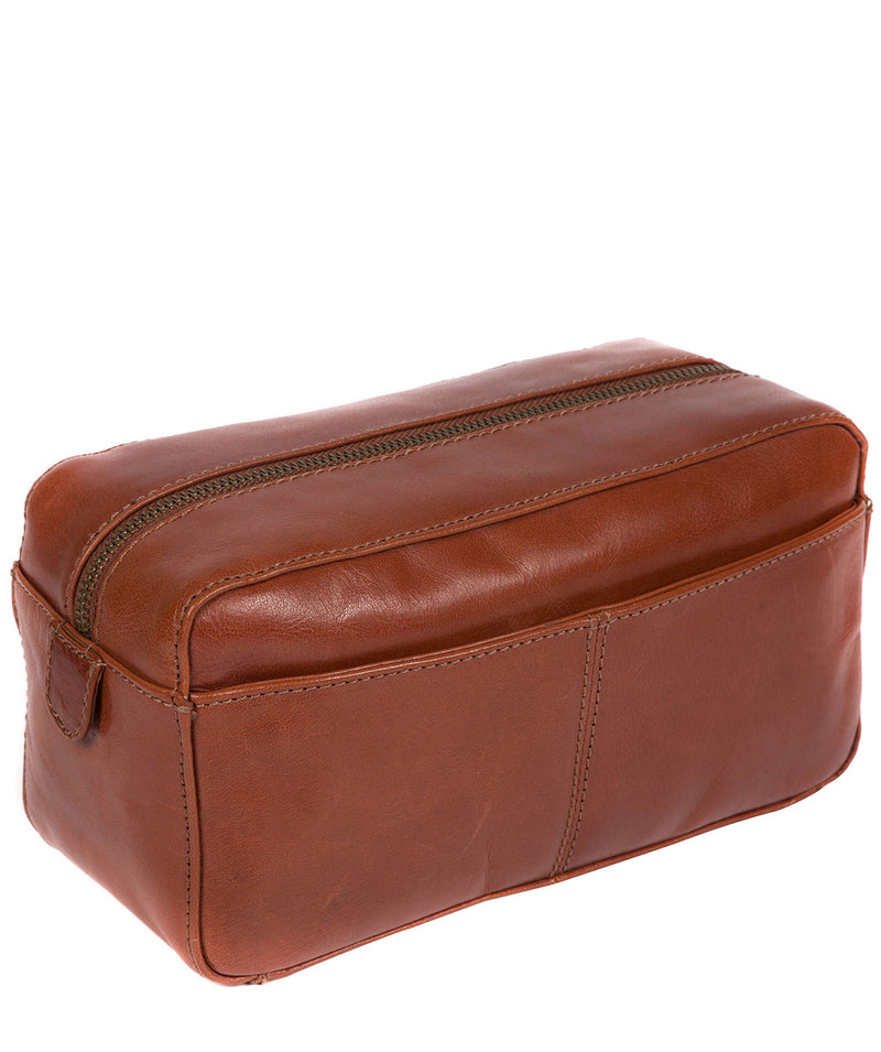 'Como' Italian Inspired Chestnut Leather Washbag image 3