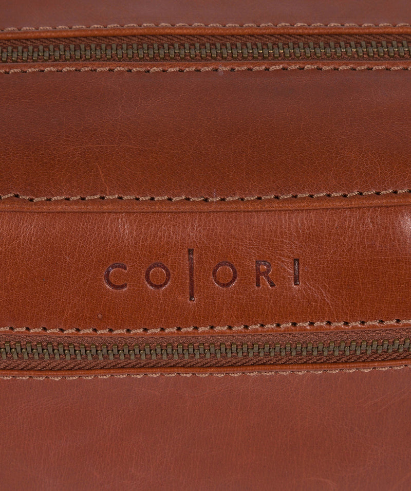 'Como' Italian Inspired Chestnut Leather Washbag Pure Luxuries London