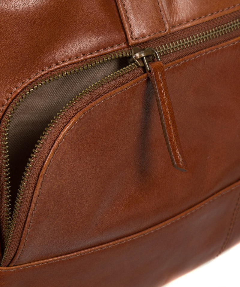 'Giambino' Italian-Inspired Chestnut Leather Holdall