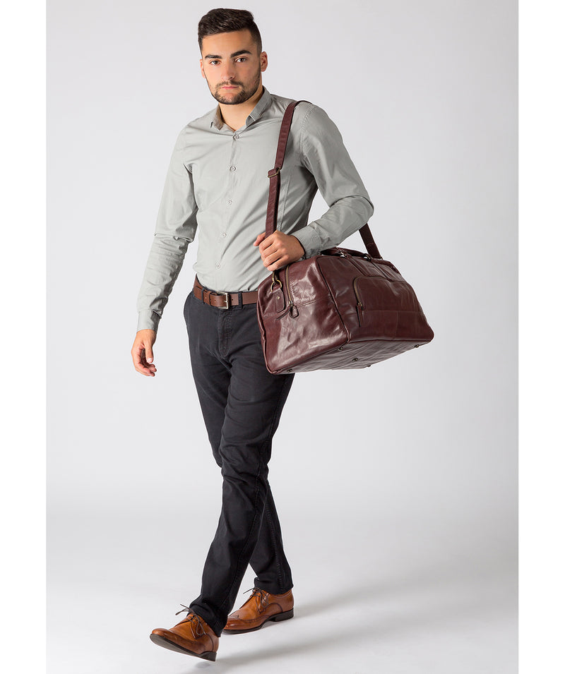 'Giambino' Italian-Inspired Brown Leather Holdall