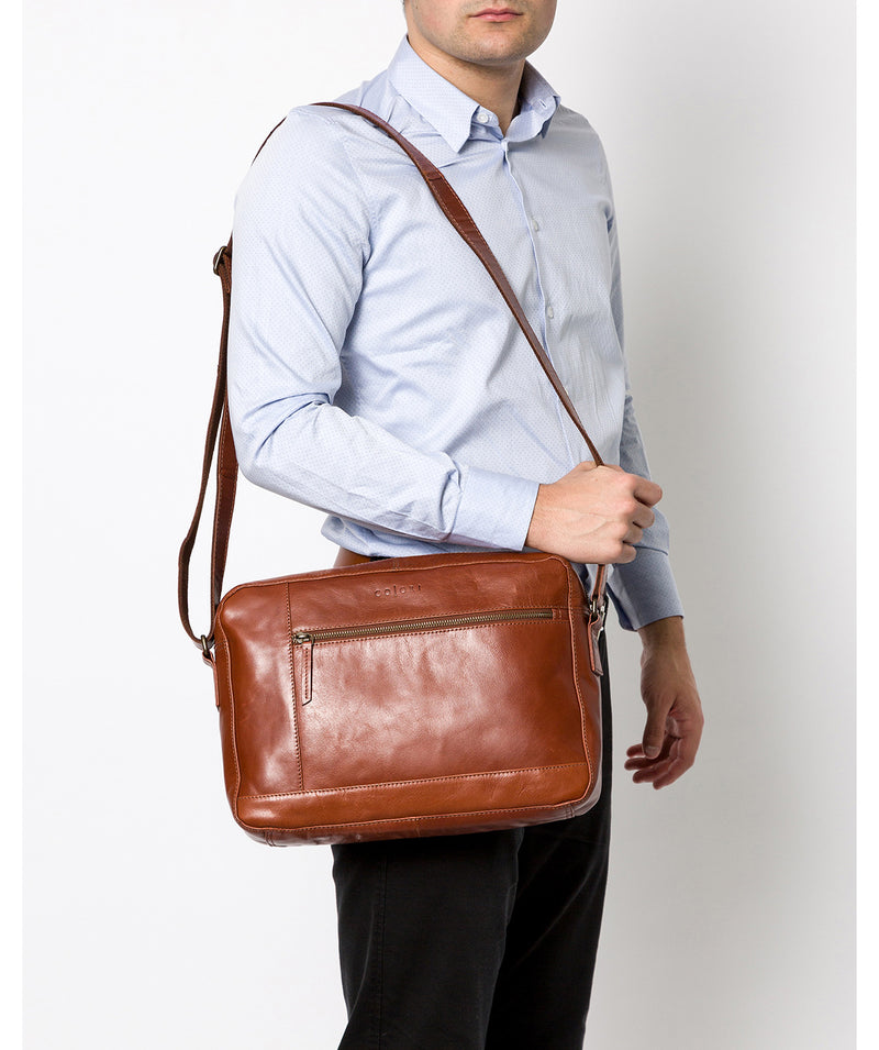 'Imola' Italian-Inspired Chesnut Leather Messenger Bag image 2
