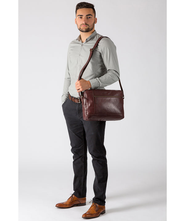'Imola' Italian-Inspired Brown Leather Messenger Bag