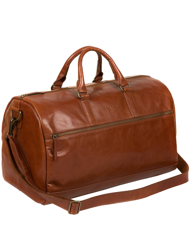 'Lucca' Italian-Inspired Chestnut Leather Holdall image 3