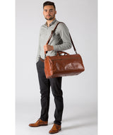 'Lucca' Italian-Inspired Chestnut Leather Holdall image 2