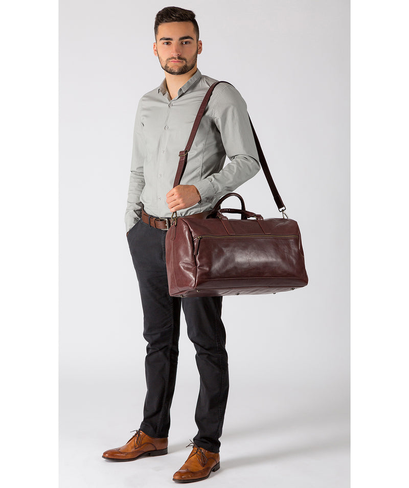 'Lucca' Italian-Inspired Brown Leather Holdall image 2