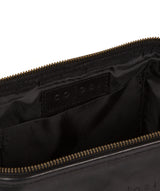 'Morano' Italian-Inspired Black Leather Washbag