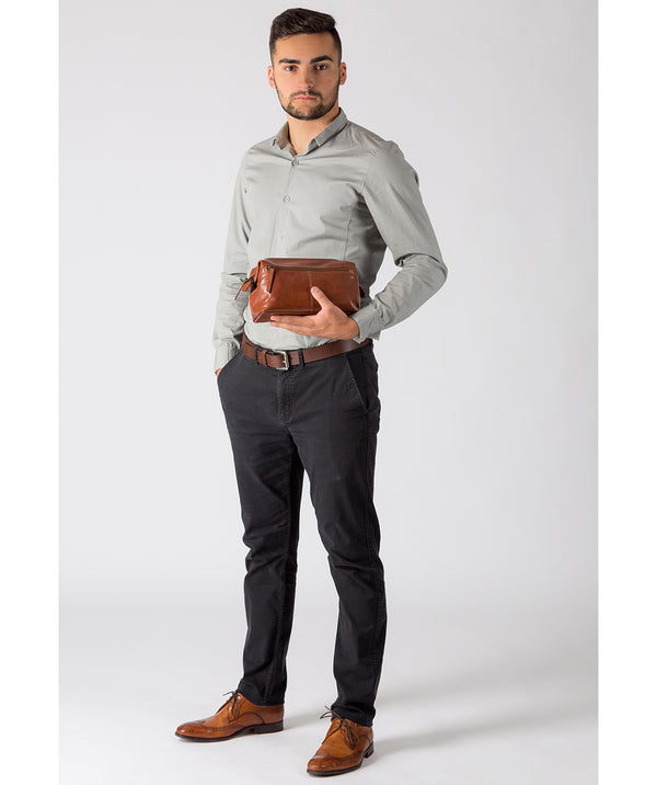 'Morano' Italian-Inspired Chestnut Leather Washbag image 2