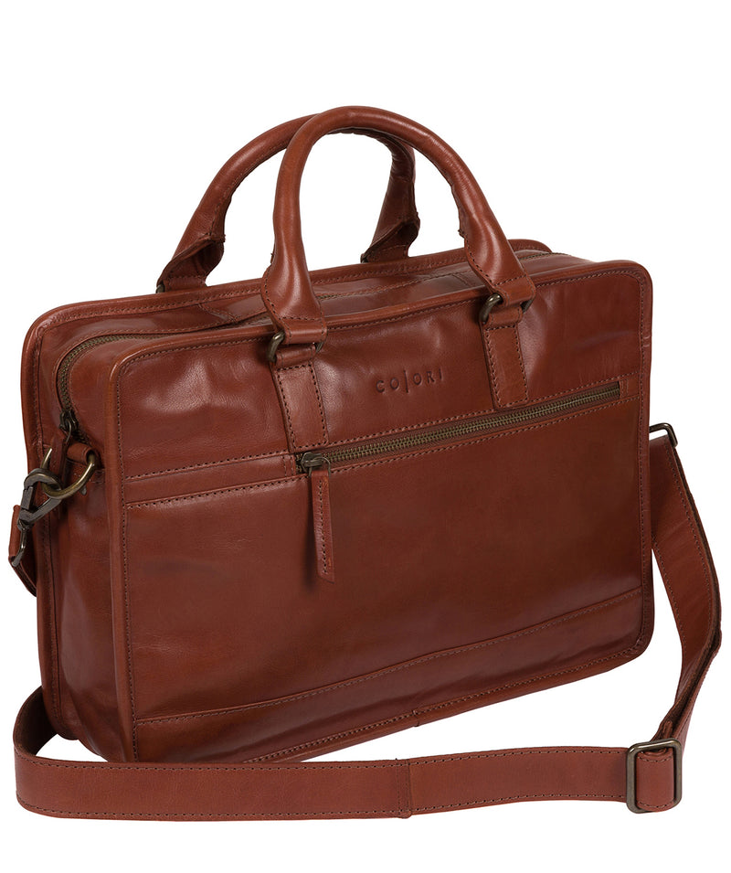 'Travisso' Chestnut Leather Compact Work Bag image 3