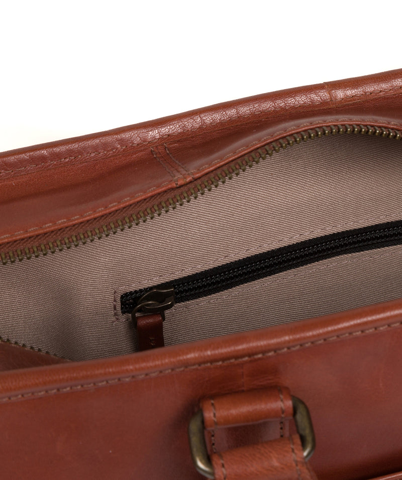 'Travisso' Chestnut Leather Compact Work Bag image 5