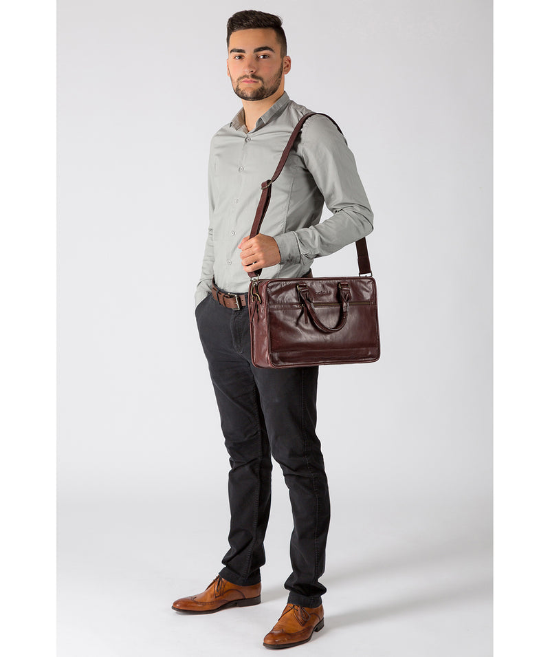 'Travisso' Italian Brown Leather Work Bag image 7