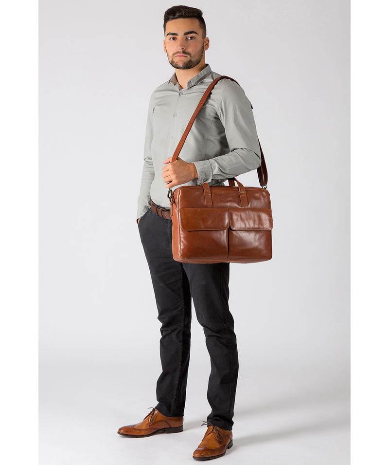 'Vasto' Italian-Inspired Chestnut Leather Work Bag