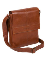 'Zoff' Italian-Inspired Chestnut Leather Messenger Bag Pure Luxuries London