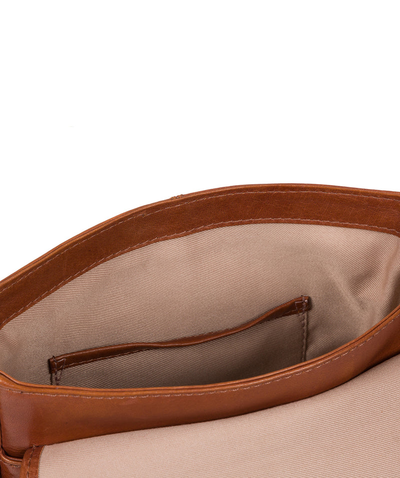 'Zoff' Italian-Inspired Chestnut Leather Messenger Bag Pure Luxuries London