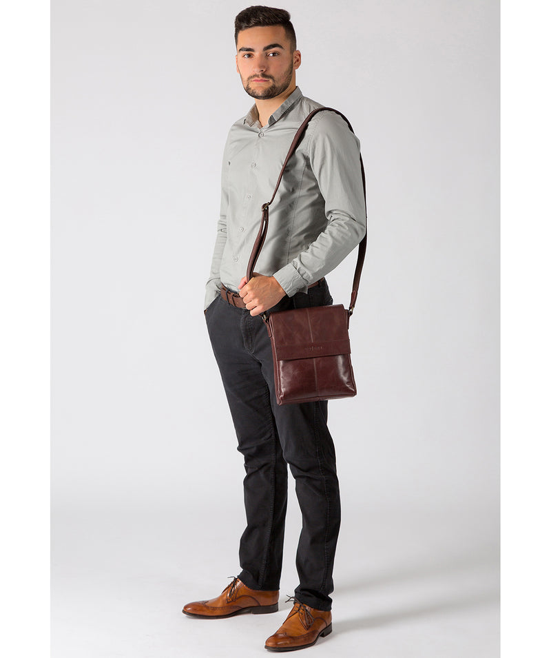 'Zoff' Italian-Inspired Brown Leather Messenger Bag