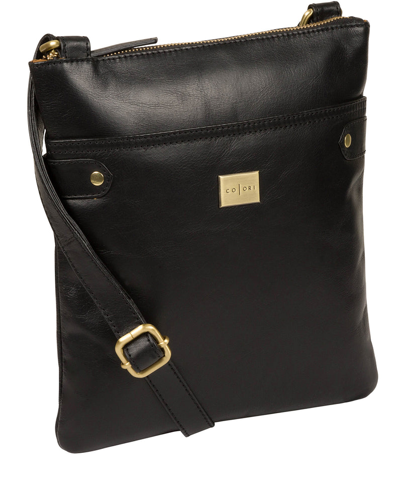 'Siena' Italian-Inspired Black Leather Cross Body Bag image 5
