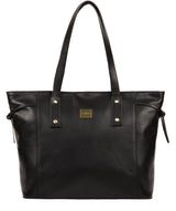 'Mazara' Italian-Inspired Black Leather Tote Bag image 1