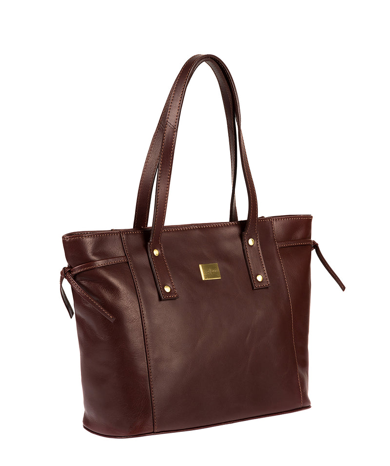 'Mazara' Italian-Inspired Brown Leather Tote Bag
